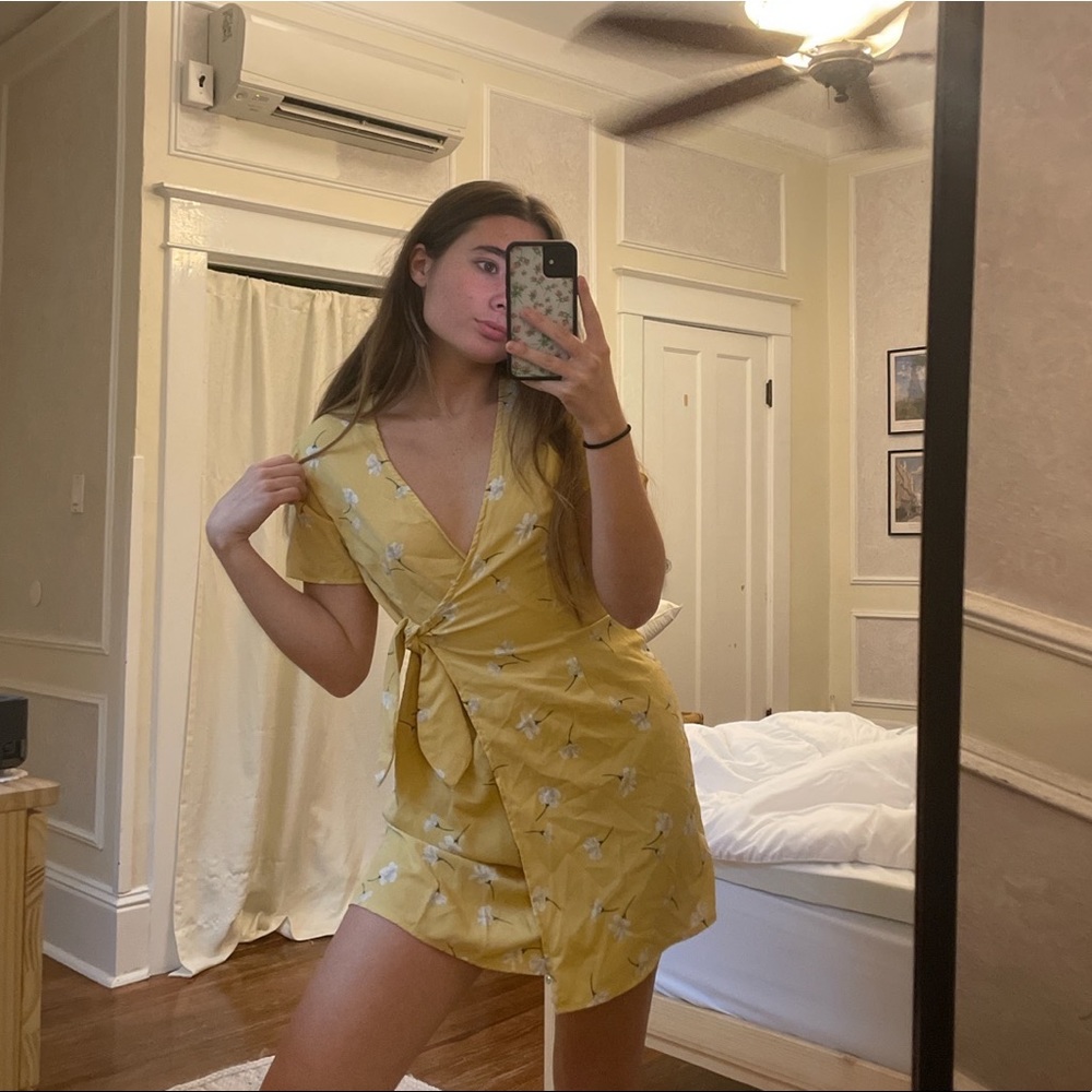 Amuse society yellow floral dress
